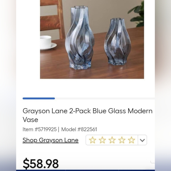 Grayson Lane 12.5" Blue Glass Vase - Good Used Condition! - Picture 8 of 8